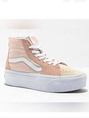 NEW Vans Sk8-Hi Tapered Stackform Peach Color block Platform Shoes